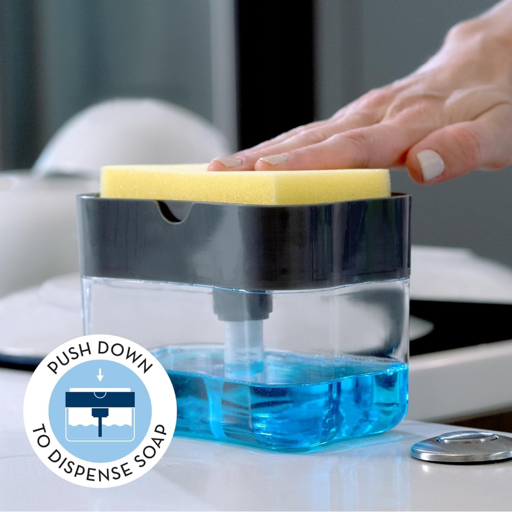 2_in_1_Soap_Dispenser_with_Sponge_Holder_for_Kitchen_Sink_Dishwashing_Liquid_Pump_and_Organizer_klip2deal