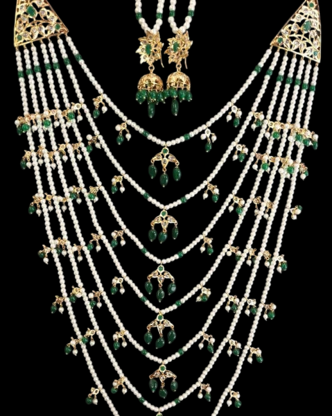 bridal_pearls_emerald_satlada_necklace_for_weddings_klip2deal