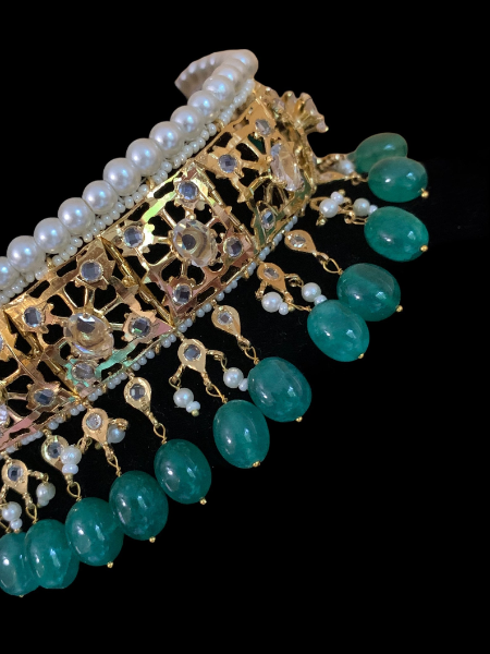 jadau_green_stone_pearl_necklace_klip2deal