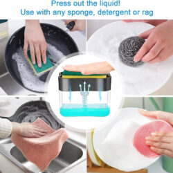 klip2deal_refillable_soap_dispenser_with_sponge_holder_for_sink