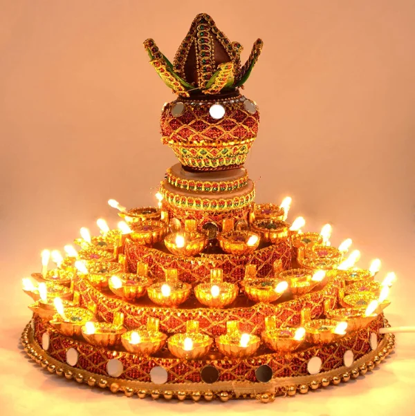 Klip2Deal_46_Revolving_Kalash_Diya_LED_Pooja_Thali_for_Diwali_Home_Temple_Festive_Decor